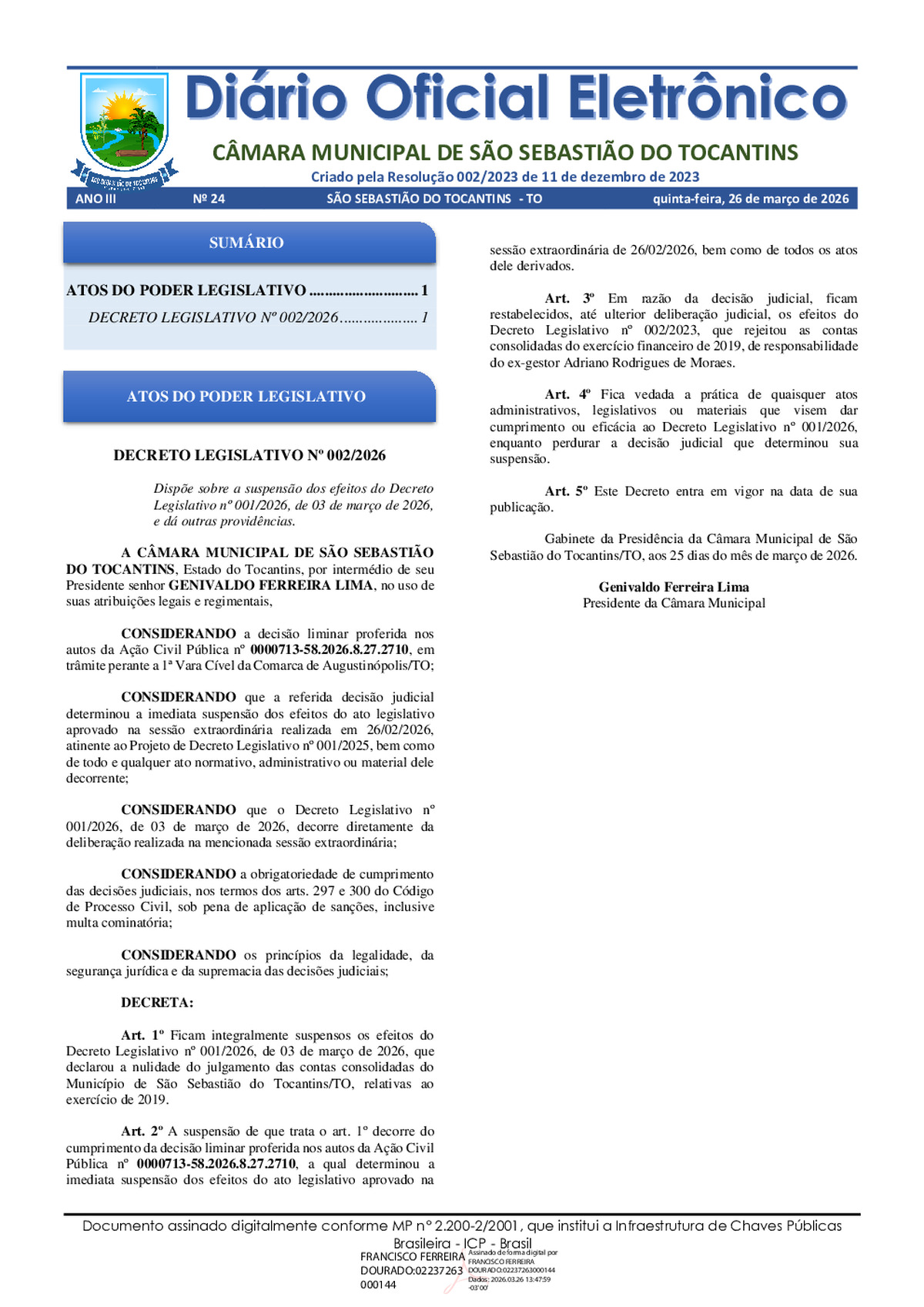Diário Oficial - Edição 024